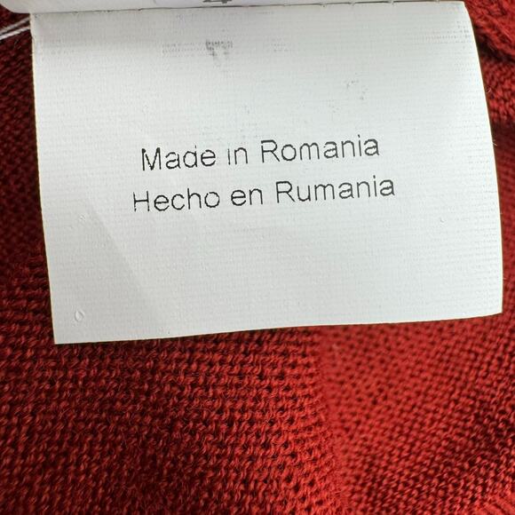 MARINA RINALDI Women's Large Rust Brown 100% New Wool Soft Knit Pullover Sweater - Picture 5 of 8